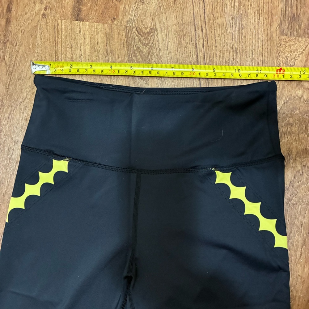NWT Urban Savage Scallop Leggings Black Citrus Yellow-see pics for measurements - Picture 5 of 8